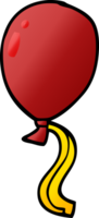 dessin animé doodle ballon rouge png