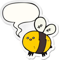 cartoon bee with speech bubble sticker png