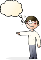 cartoon staring man with thought bubble png