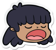 sticker of a cartoon female face png