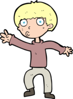 cartoon boy waving warning png