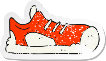 Retro-Distressed-Aufkleber eines Cartoon-Sneakers png