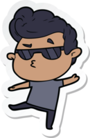 sticker van een cartoon coole kerel png