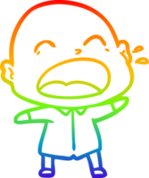 arcobaleno pendenza linea disegno di un' cartone animato urlando Calvo uomo png