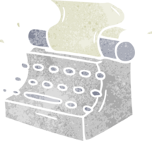 hand drawn retro cartoon doodle of old school typewriter png