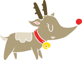 flat color style cartoon christmas reindeer png