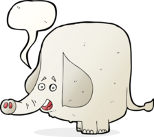 cartone animato contento elefante con discorso bolla png