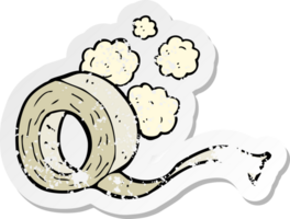 retro distressed sticker of a cartoon tape png