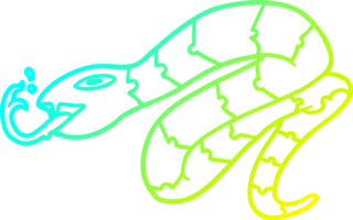 frio gradiente linha desenhando do uma sibilando serpente png