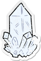 autocollant en détresse d'un cristal de quartz de dessin animé png