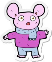 sticker of a cartoon mouse in clothes png