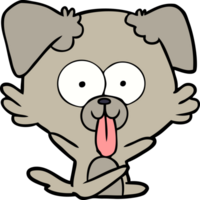 tekenfilm hond met tong plakken uit png