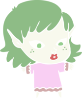 chica elfa de dibujos animados de estilo de color bastante plano png