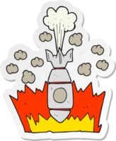 klistermärke av en tecknad fallande bomb png