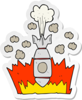 Aufkleber einer fallenden Cartoon-Bombe png