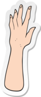 adesivo di una mano di cartone animato png