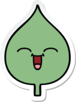 sticker of a cute cartoon expressional leaf png