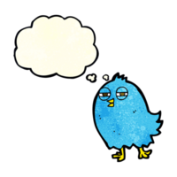 funny cartoon bird with thought bubble png