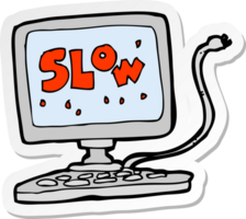 sticker van een cartoon trage computer png