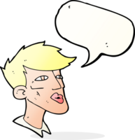 cartoon male model guy with speech bubble png