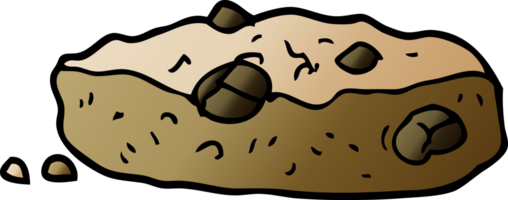 tecknad doodle choclate chip cookie png