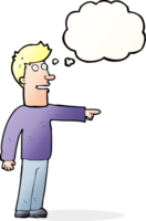 cartoon man pointing with thought bubble png