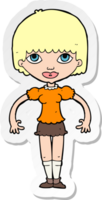 sticker of a cartoon girl png