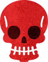 retro illustration style quirky cartoon skull png