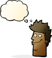 cartoon happy man face with thought bubble png