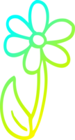 cold gradient line drawing of a cartoon single flower png