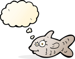 cartoon happy goldfish with thought bubble png