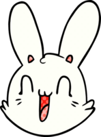 visage de lapin heureux fou de dessin animé png