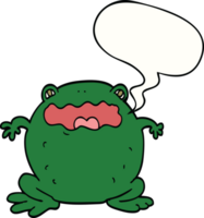 dessin animé crapaud avec discours bulle png