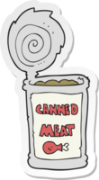 adesivo di un cartone animato di carne in scatola png