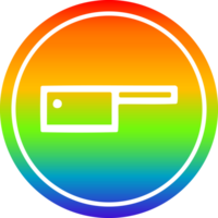 meat cleaver circular icon with rainbow gradient finish png