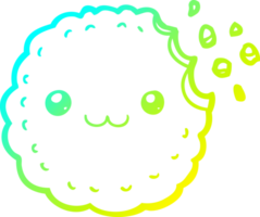 frío degradado línea dibujo de un dibujos animados galleta png