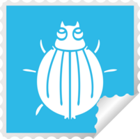 square peeling sticker quirky cartoon beetle png