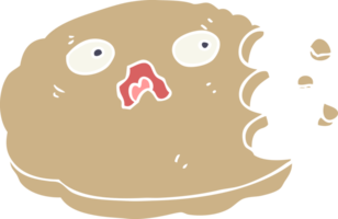 flat color style cartoon bitten cookie png