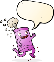 cartoon crazy soda can with speech bubble png