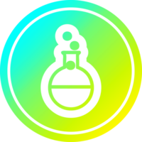 wetenschap experiment circulaire icoon met koel helling af hebben png