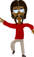 homem hippie de desenho animado usando óculos png