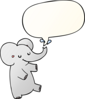 cartoon dancing elephant with speech bubble in smooth gradient style png