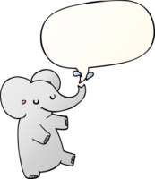 desenho animado dançando elefante com discurso bolha dentro suave gradiente estilo png