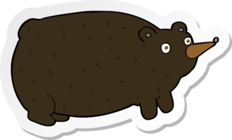 pegatina de un divertido oso de dibujos animados png