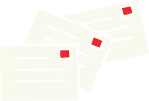 platt Färg retro tecknad serie av en brev png