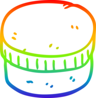 rainbow gradient line drawing of a cartoon moisturizer jar png