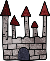 dessin animé doodle château traditionnel png