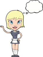 cartoon maid with thought bubble png