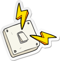 sticker of a cartoon sparking electric light switch png