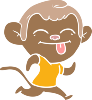 singe de dessin animé drôle de style plat couleur png